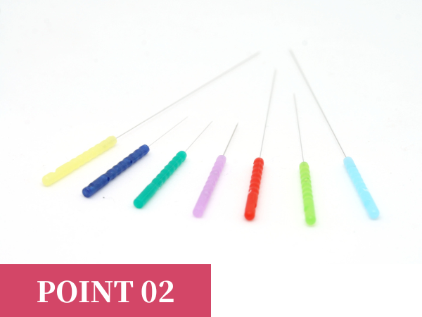 使用する鍼は痛みの出にくい設計です