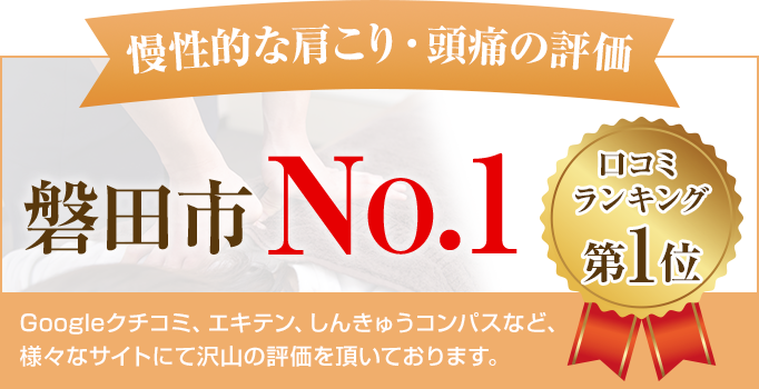 慢性的な肩こり・頭痛の評価 磐田市No.1